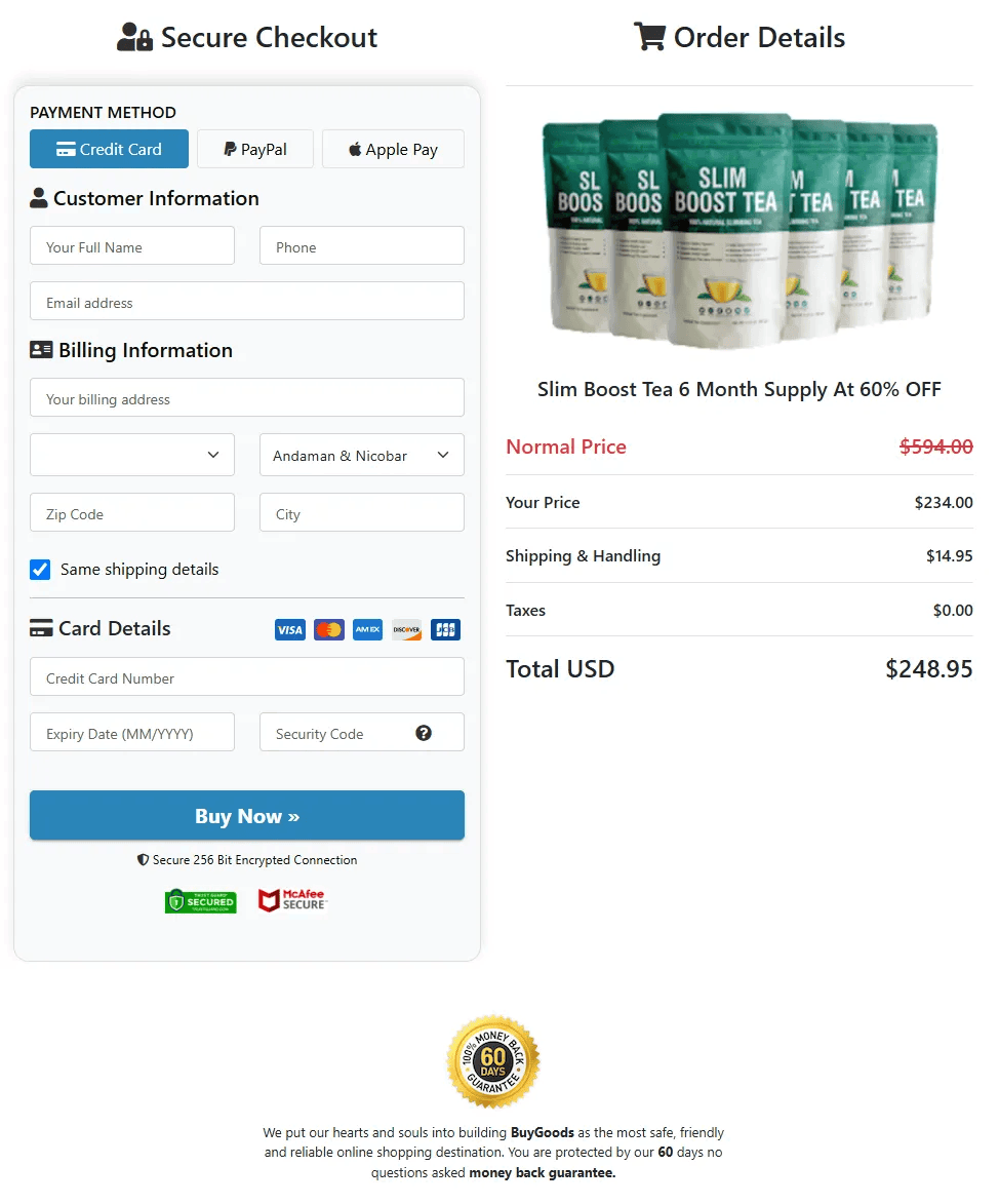 Slimboosttea Order Form